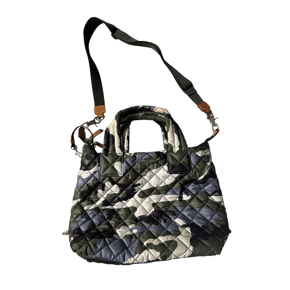 MZ WALLACE SUTTON NYLON QUILTED CAMOUFLAGE SHOULDER BAG SMALL